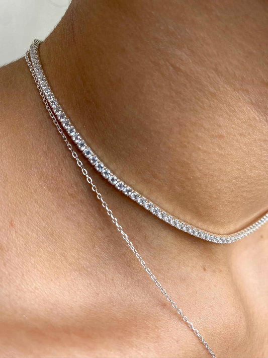 Colar de Prata 925 cravejado